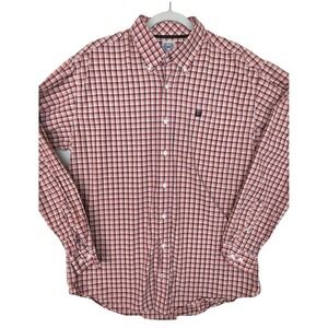 Cinch Shirt Mens Small Red Plaid Long Sleeve Button Front Western Cotton